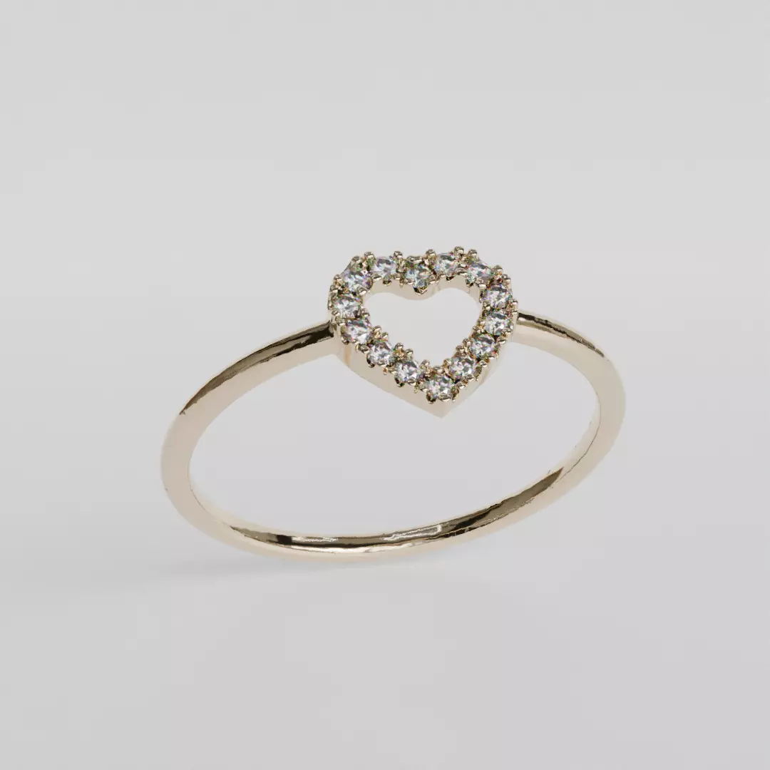 heart diamond ring 3D print model