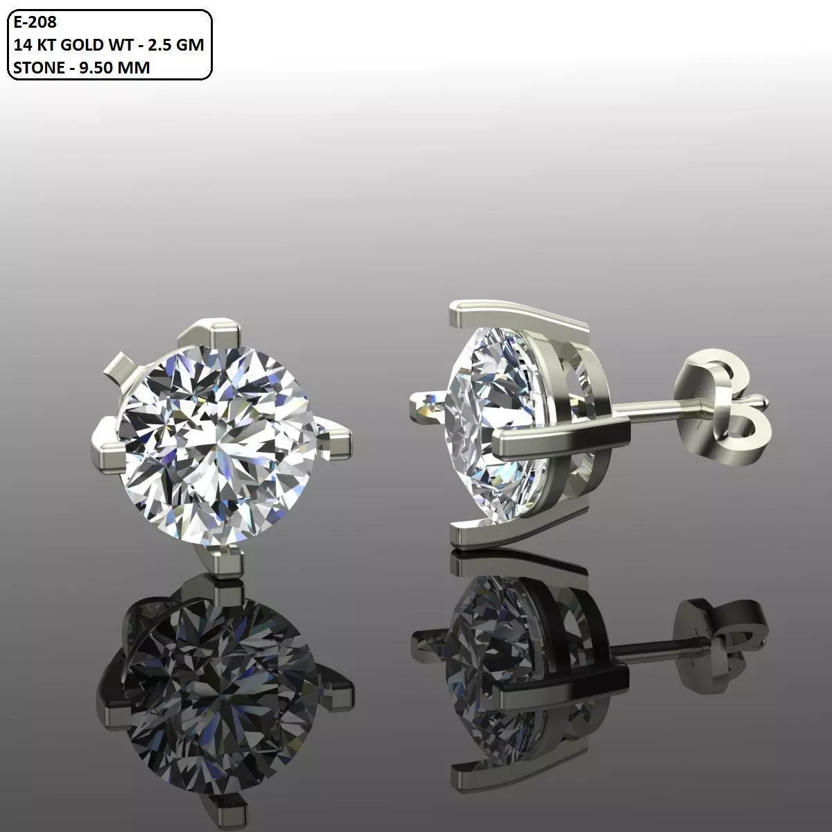 Women Diamond Earrings 3D print model