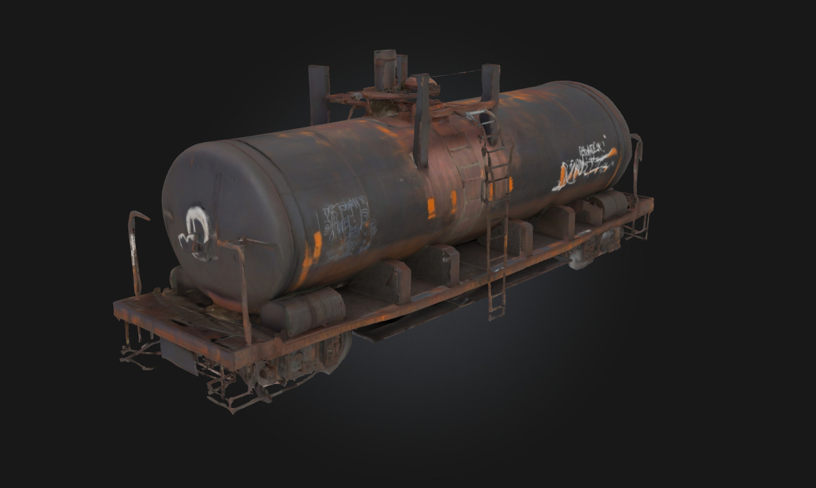 Rusty Tanker Car Weathered Freight from an Industrial Past 3D model_3
