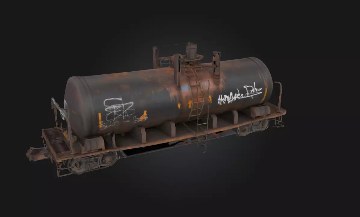 Rusty Tanker Car Weathered Freight from an Industrial Past 3D model_0