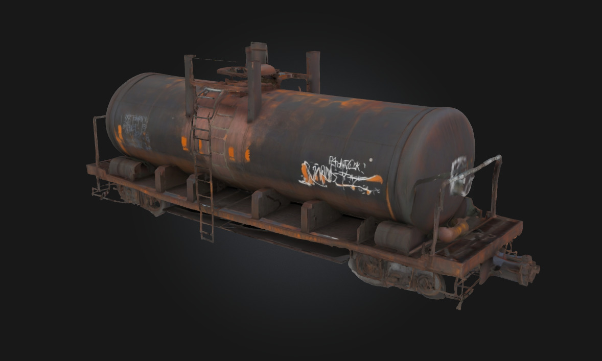 Rusty Tanker Car Weathered Freight from an Industrial Past 3D model_2