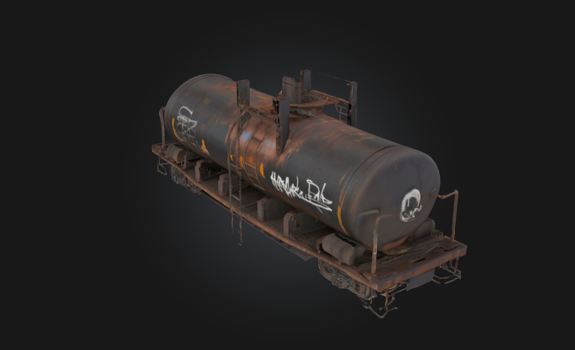 Rusty Tanker Car Weathered Freight from an Industrial Past 3D model_1