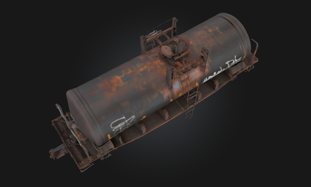 Rusty Tanker Car Weathered Freight from an Industrial Past 3D model_4