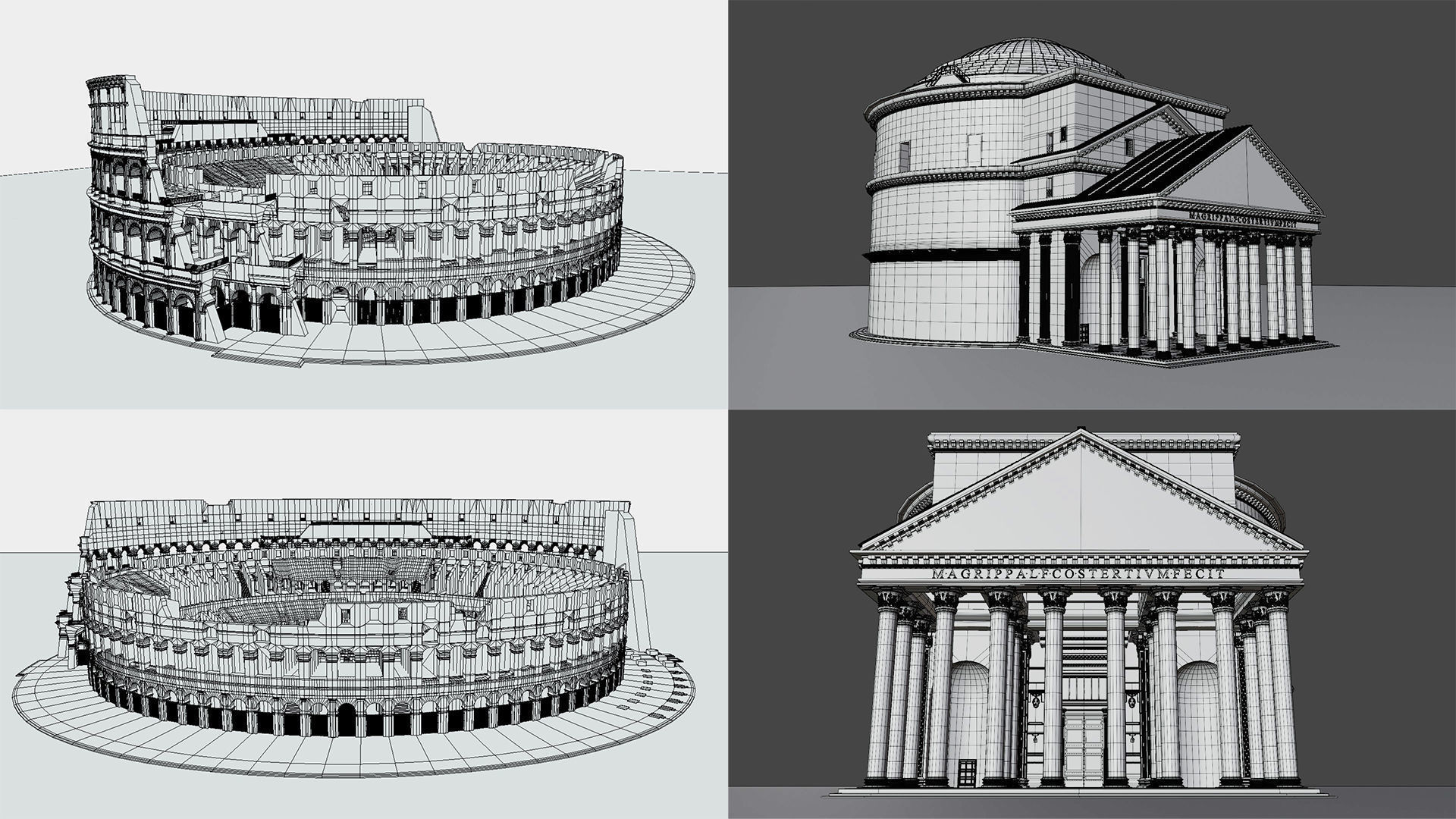 Ancient Rome 3D Collection - Pantheon and Colosseum _1