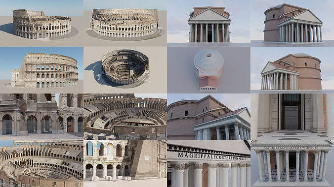Ancient Rome 3D Collection - Pantheon and Colosseum 