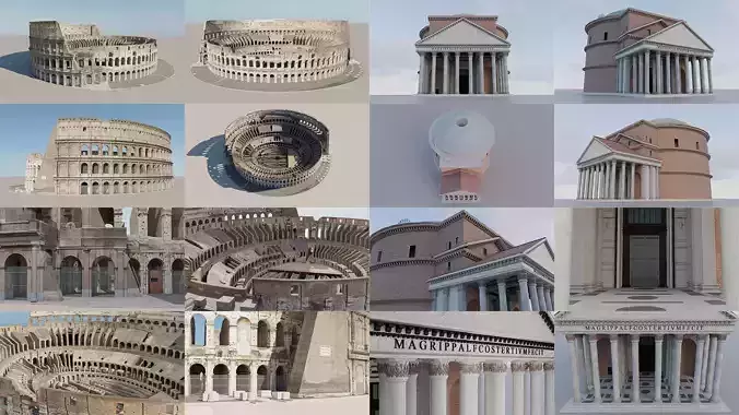Ancient Rome 3D Collection - Pantheon and Colosseum  Ancient Rome 3D Collection - Pantheon and Colosseum