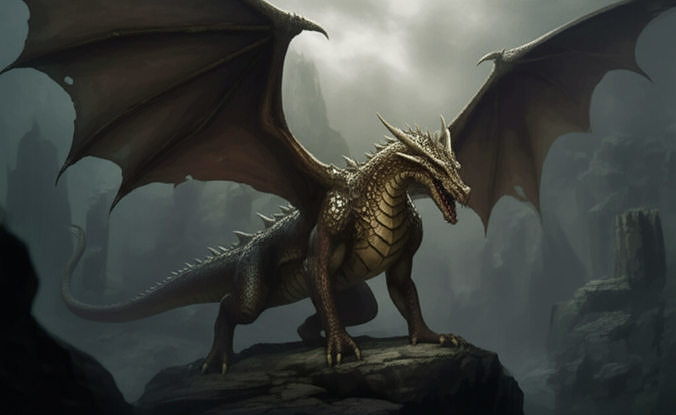 Medieval DRAGON Low-poly 3D model
