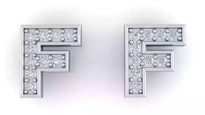 Alphabet Earrings letter F