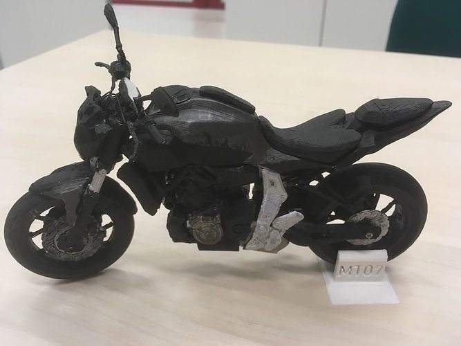 Yamaha MT 07 with Rider 3D print model