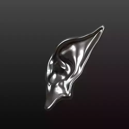 High-Poly Elven Ear Organic Fantasy Sculpture