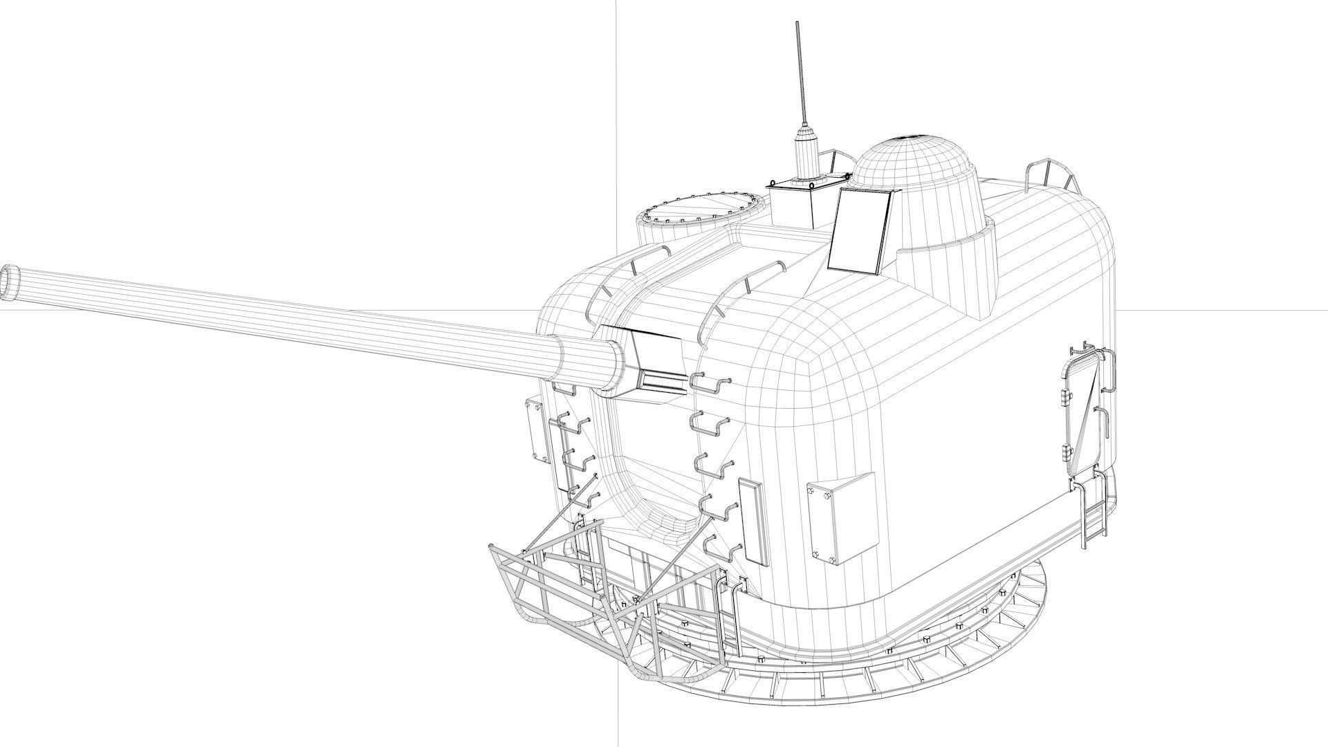 Mark 42 Naval Gun 3D model_6