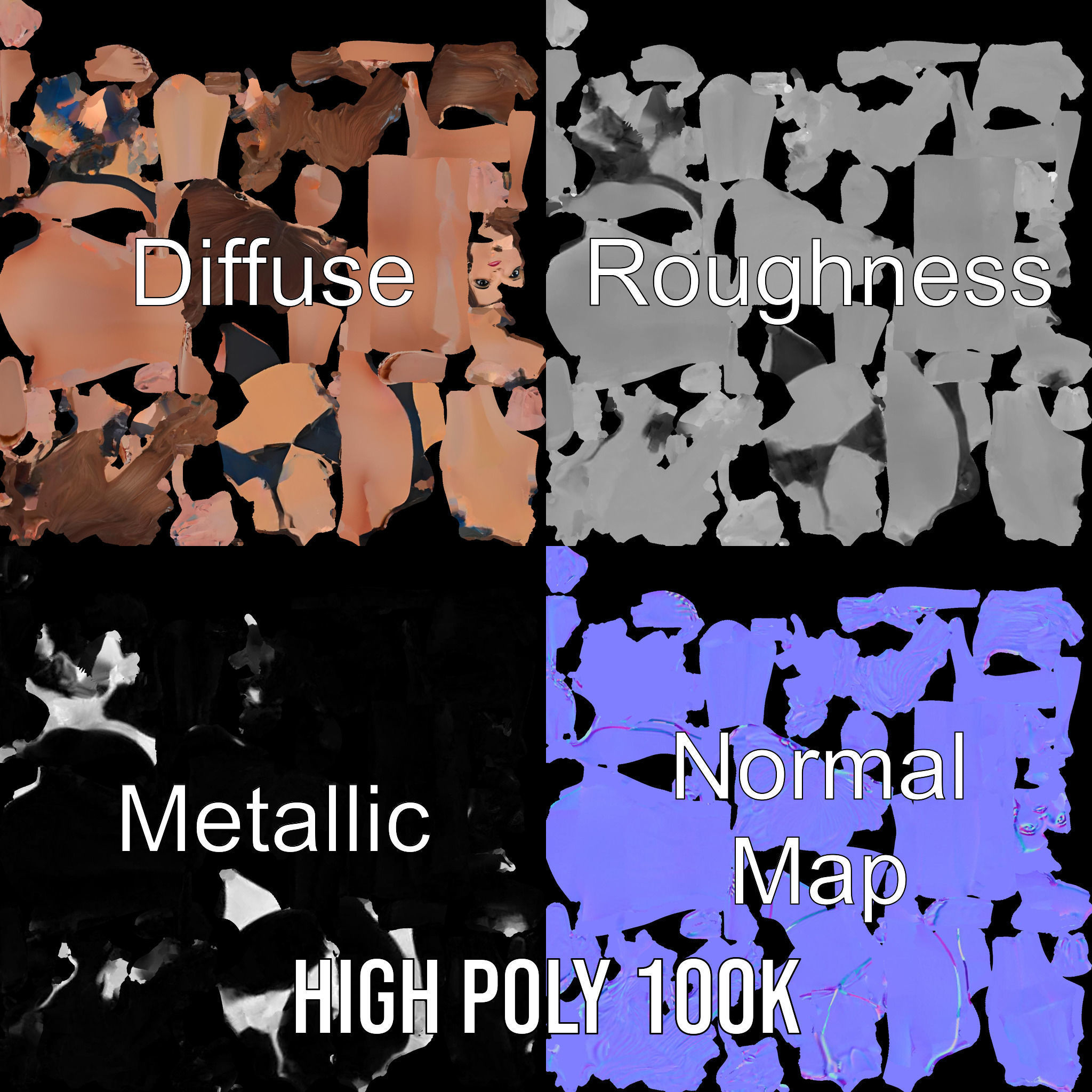 D Fashion Model Rigged and Animated Character with Bikini Outfit Low-poly 3D model_3