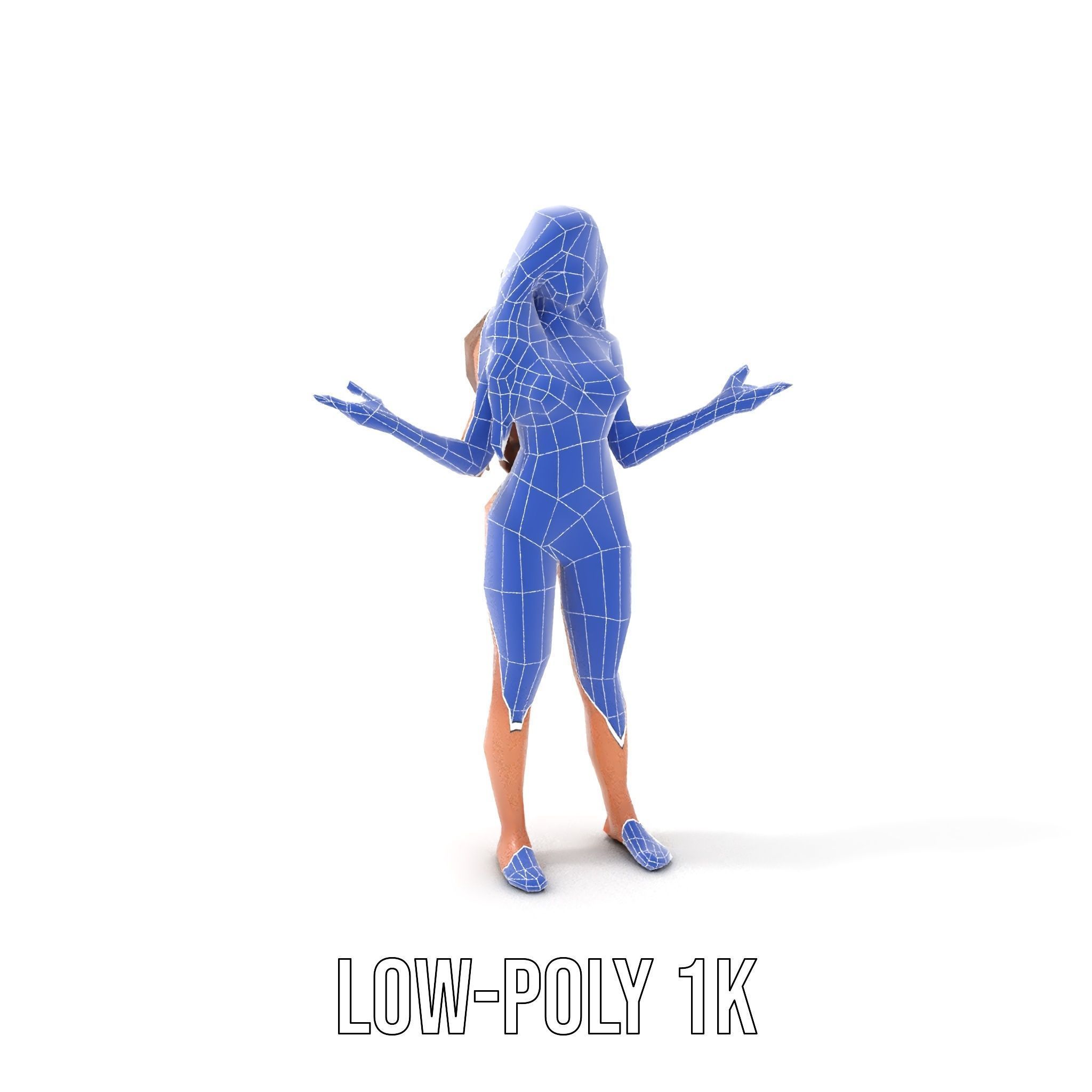 D Fashion Model Rigged and Animated Character with Bikini Outfit Low-poly 3D model_22