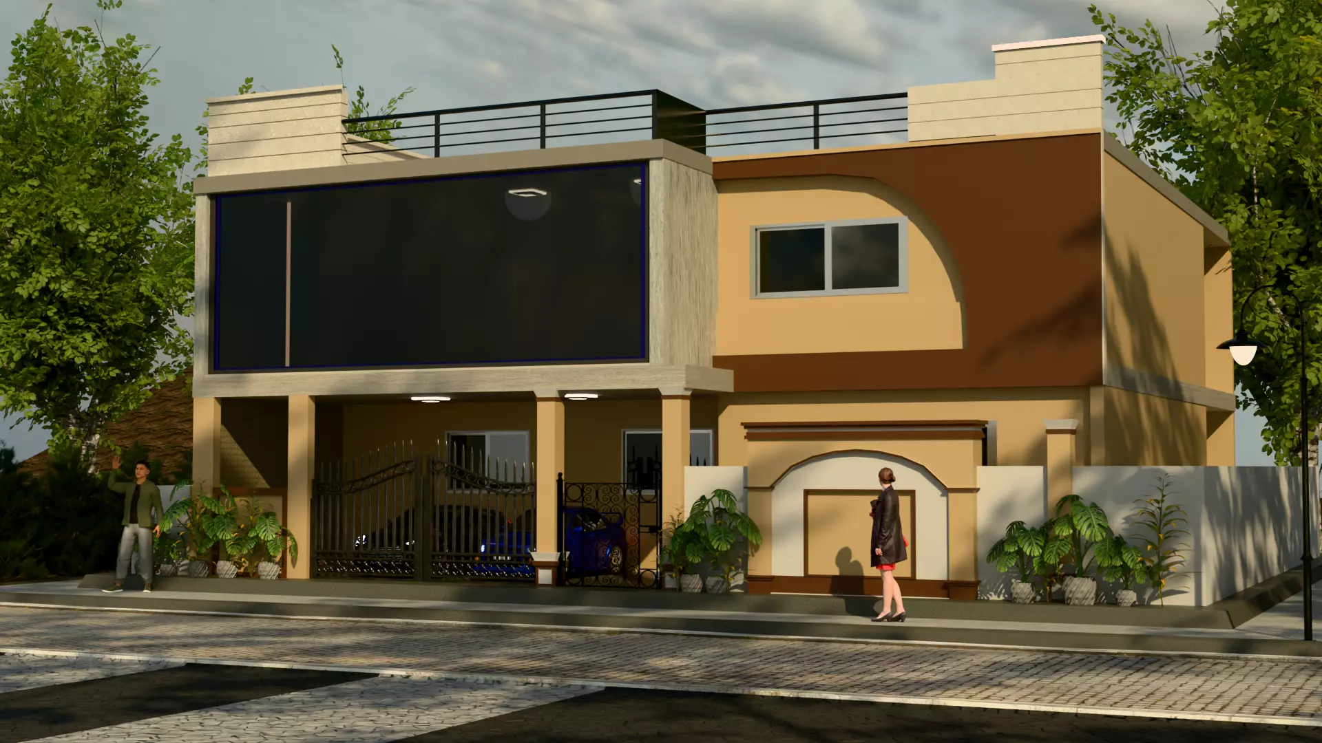 House Exterior Low-poly 3D model_0