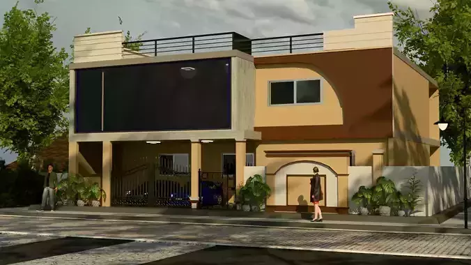 House Exterior Low-poly 3D model