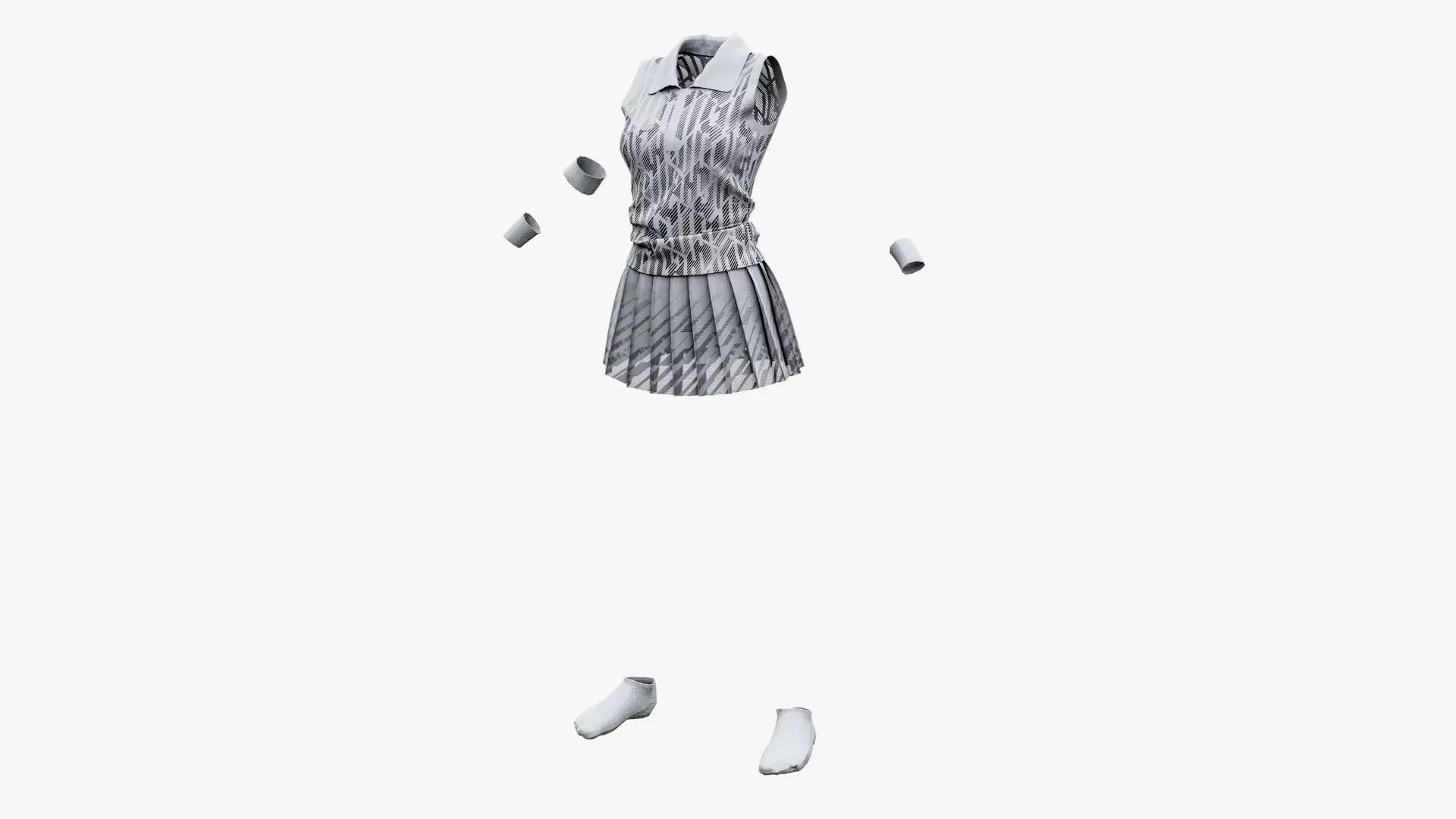 Womens Tennis Uniforms Set1 Free low-poly 3D model