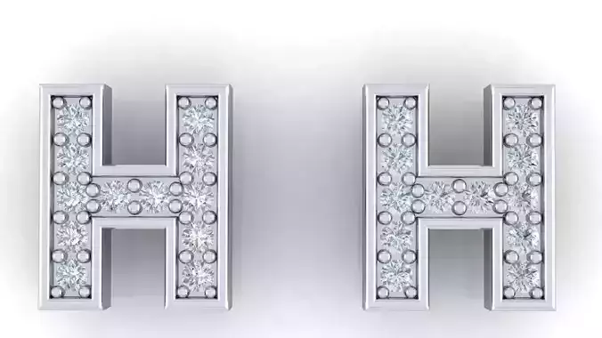 Alphabet Earrings letter H