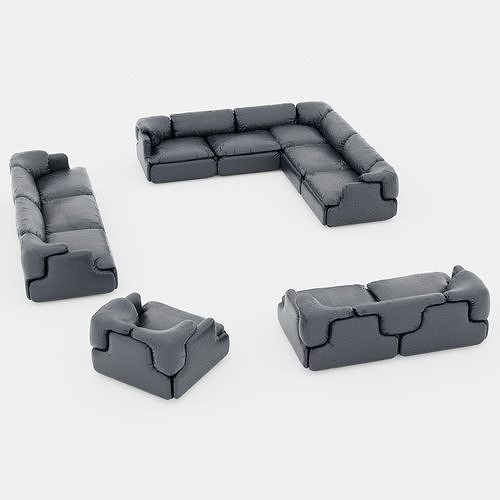 SOFA SAPORITI ITALIA Alberto Rosselli Sectional Confidential 3D model