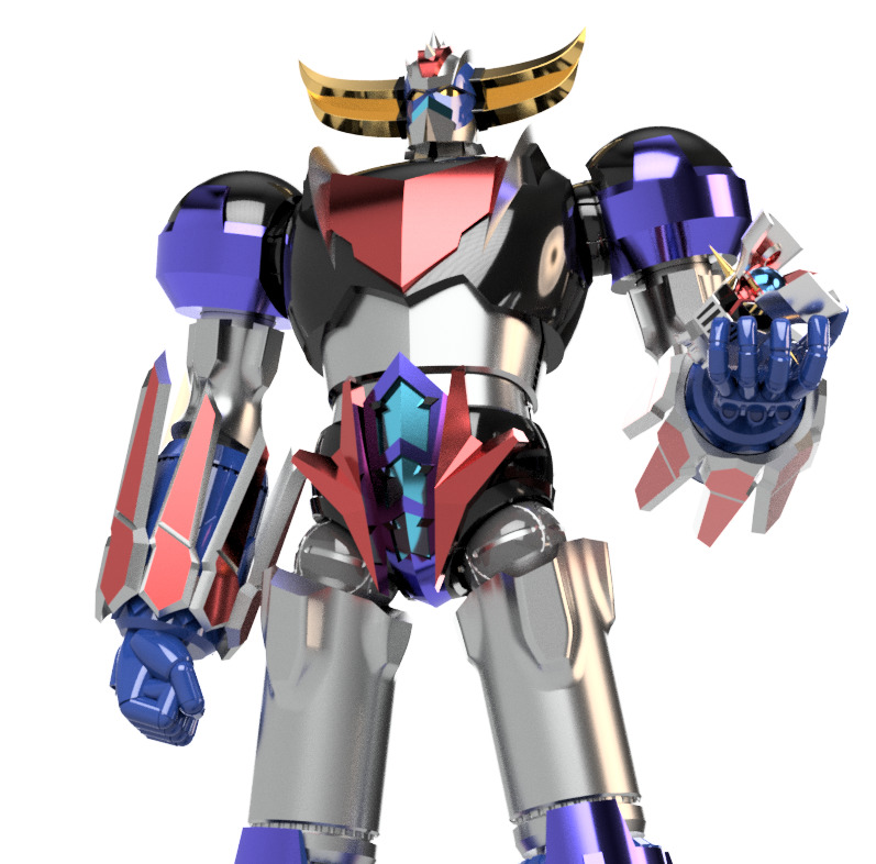 UFO ROBOT GRANDIZER U with mazinger head FIGURE 3D MODELS  3D print model_7