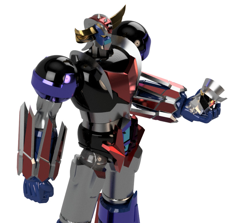 UFO ROBOT GRANDIZER U with mazinger head FIGURE 3D MODELS  3D print model_5