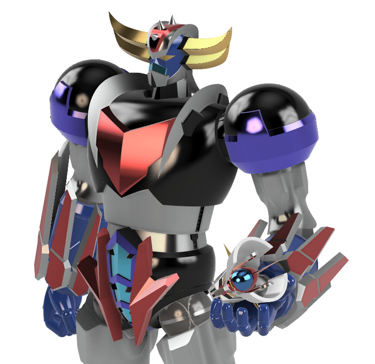 UFO ROBOT GRANDIZER U with mazinger head FIGURE 3D MODELS  3D print model_2