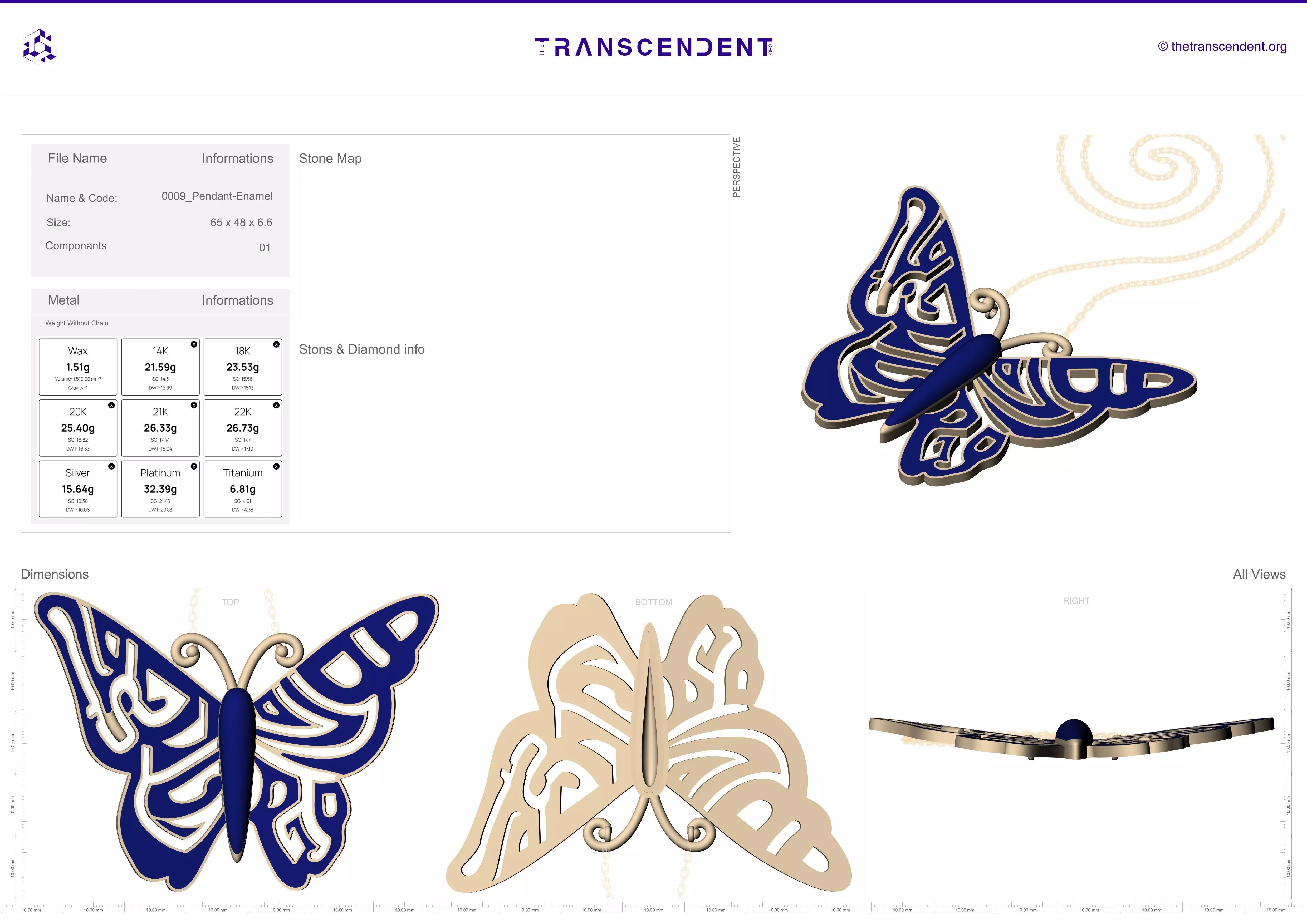0009-Pendant Mystique Delicate Butterfly 3D print model