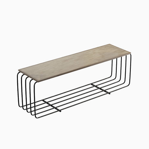 Fence Bench 03 Low-poly 3D model