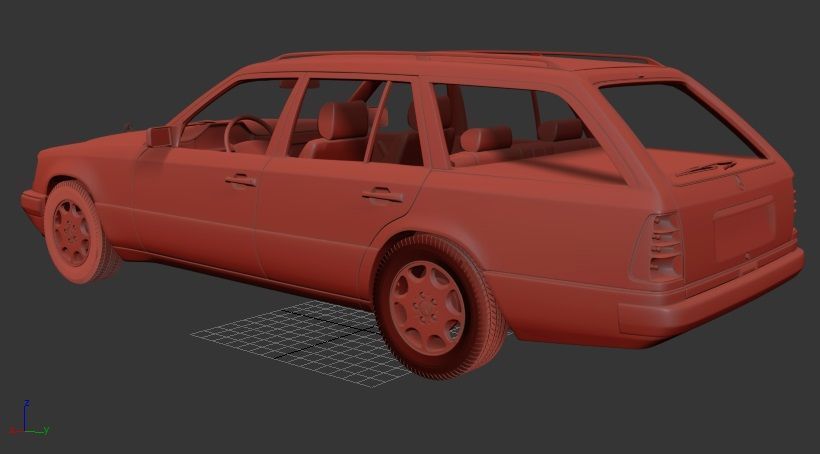 Mercedes Benz E class Mk2 S124 wagon 1993 3D print model_2