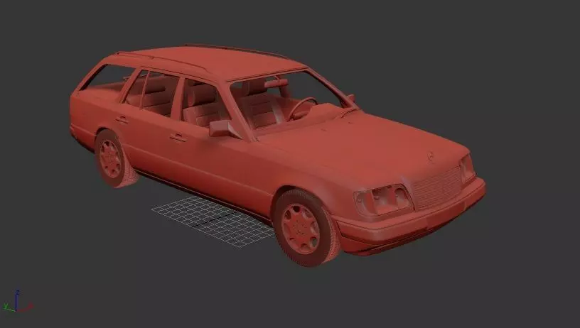 Mercedes Benz E class Mk2 S124 wagon 1993 3D print model_0