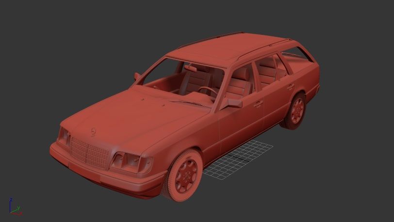 Mercedes Benz E class Mk2 S124 wagon 1993 3D print model_1