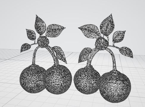 Cherry Bloom Luxurious Gold Fruit Earrings 3D print model_3