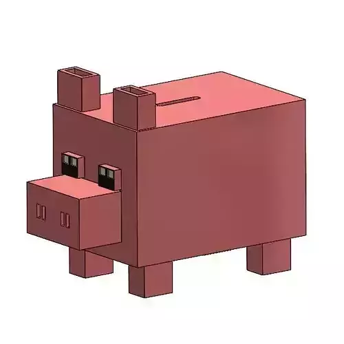 Minecraft Inspired Piggy Bank 3D Printable Coin Box 3D print model