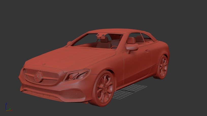 Mercedes Benz E class Mk6 A238 cabriolet 2016  3D print model_1
