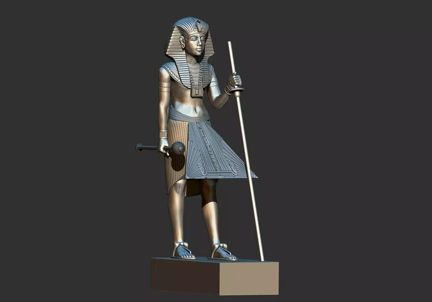 Tutankhamun Guardian Statue of the King 3d printable model stl 3D print model