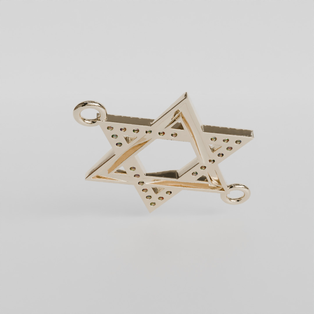 six-pointed star pendant 3D print model_3