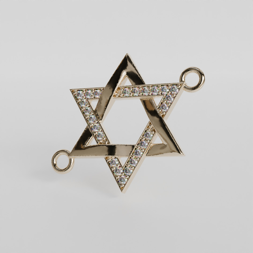 six-pointed star pendant 3D print model_5