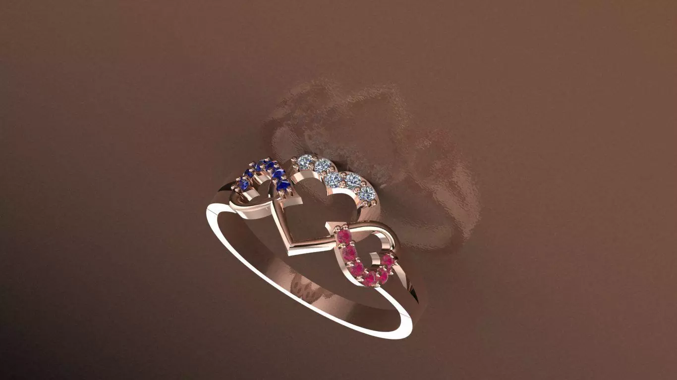 Hearts ring 3D print model