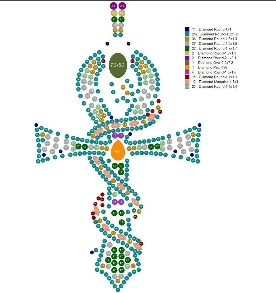 DIAMOND CROSS SNAKE PENDANT NECKLACE 3dmodel 3D print model 3D print model_13