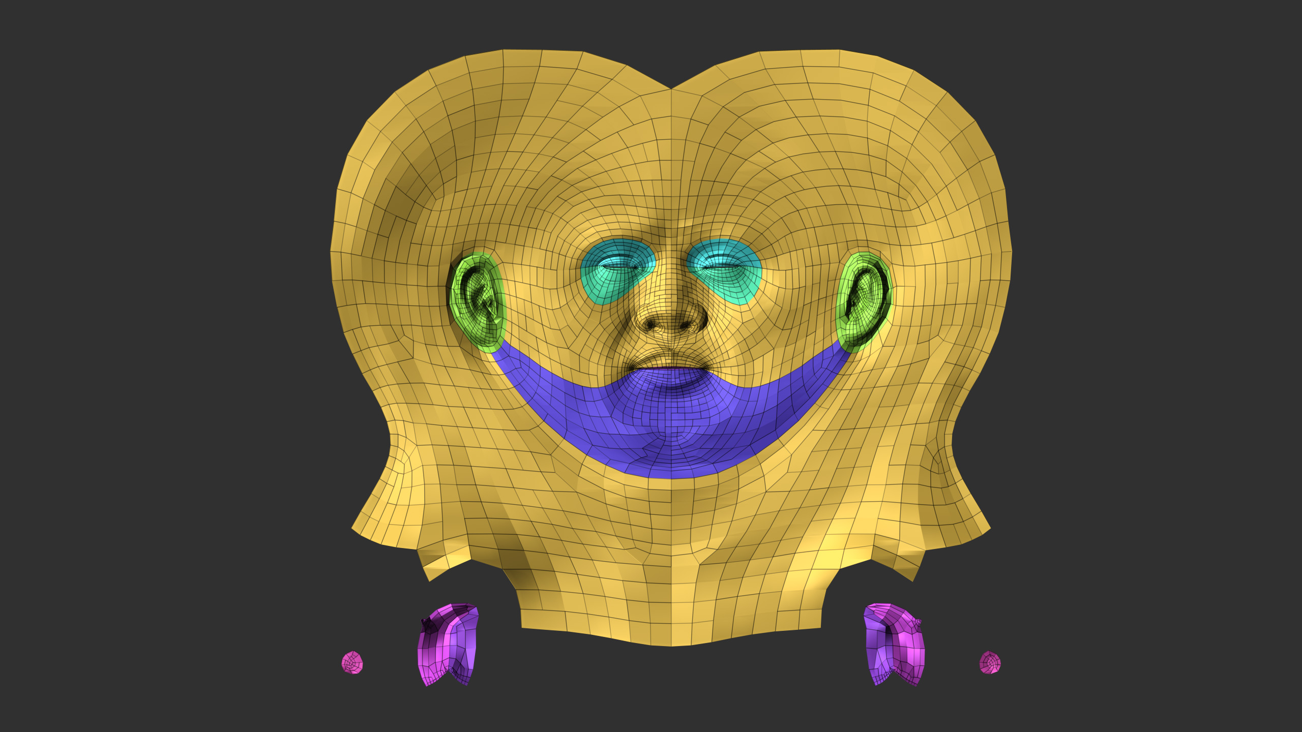 Male Head 3D Base Mesh Realistic with Free Skin pores Burshes Low-poly 3D model_6