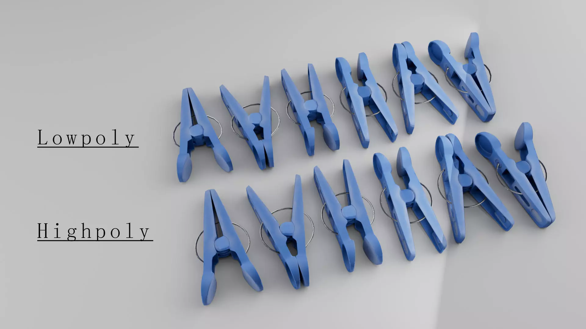 Plastic Clothespin Low-poly 3D model