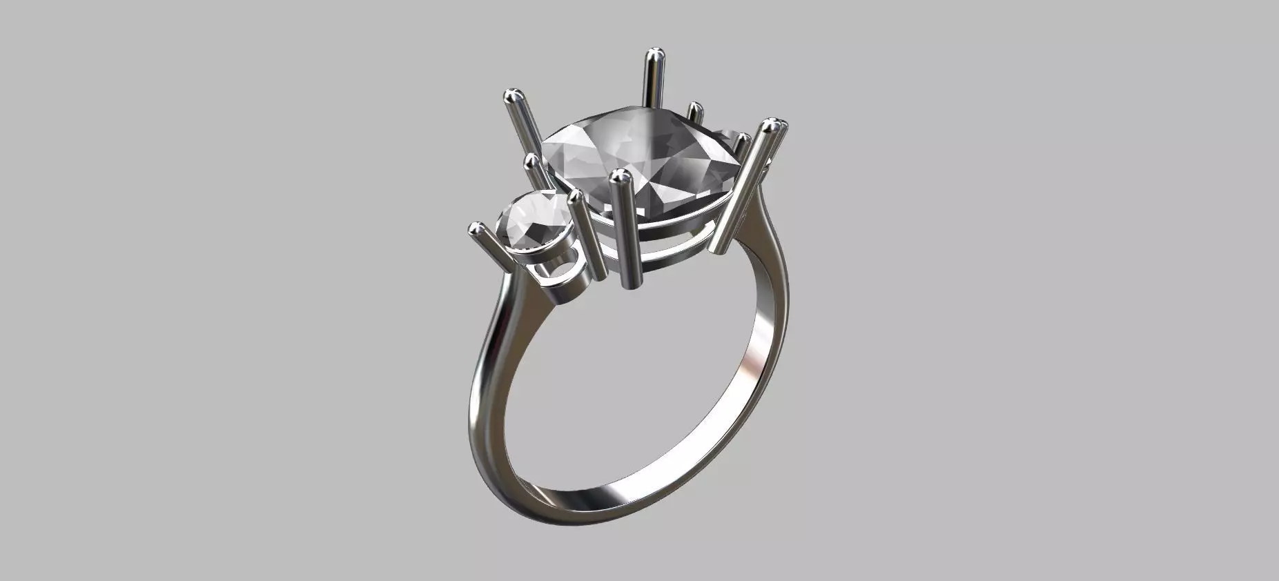 Gemstone Ring 7 70x8 40x4 74mm 3D print model