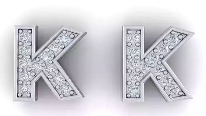 Alphabet Earrings letter K