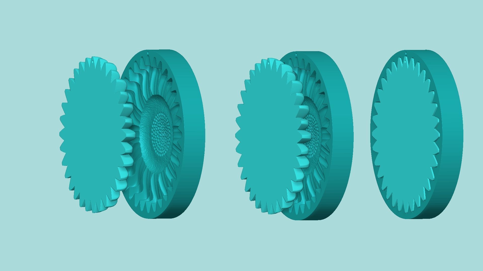 Sunflower 15 - Silicone Mold Maker - Template 3D print model_7