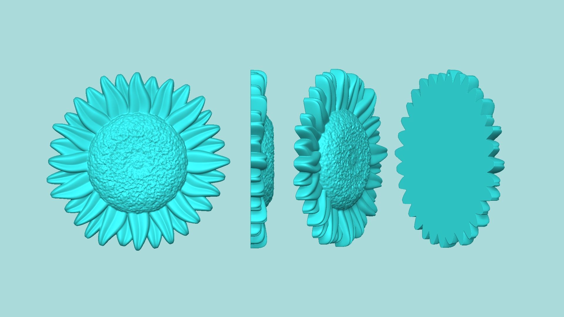 Sunflower 14 - Silicone Mold Maker - Template 3D print model_8