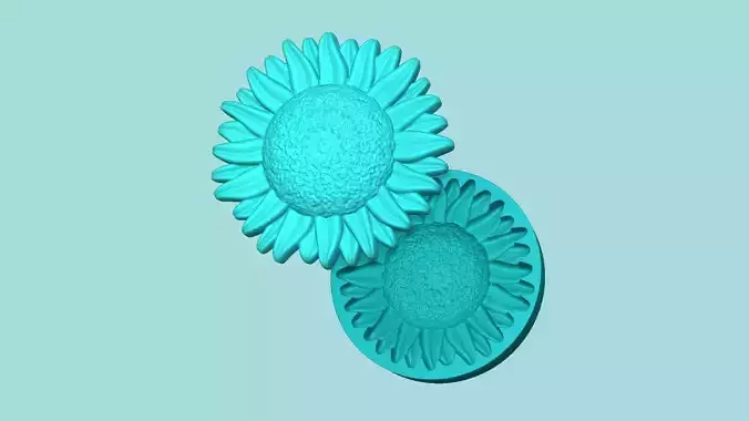 Sunflower 14 - Silicone Mold Maker - Template 3D print model