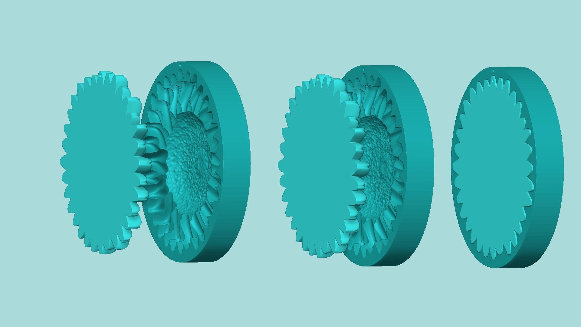 Sunflower 14 - Silicone Mold Maker - Template 3D print model_7