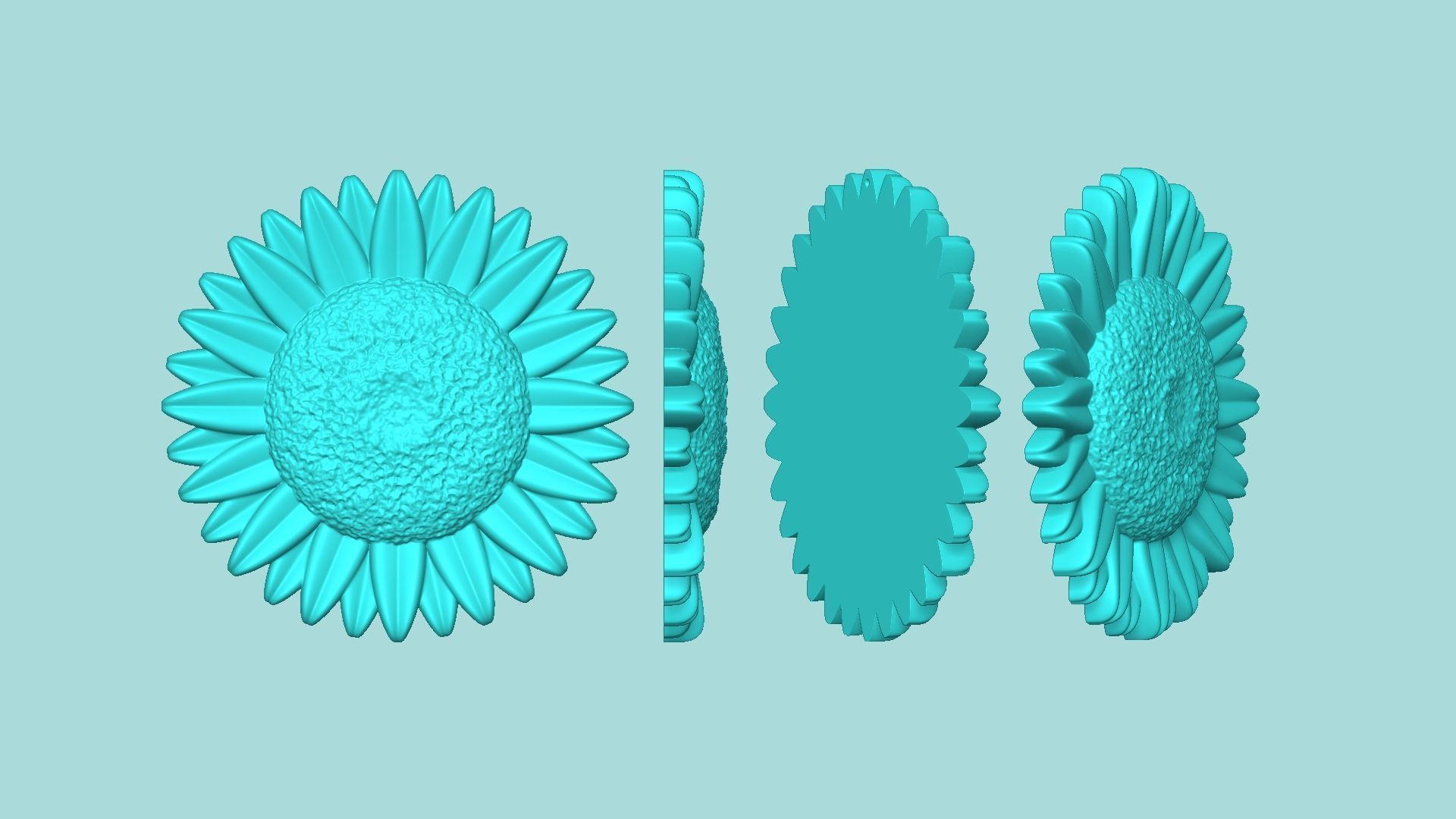 Sunflower 13 - Silicone Mold Maker - Template 3D print model_8