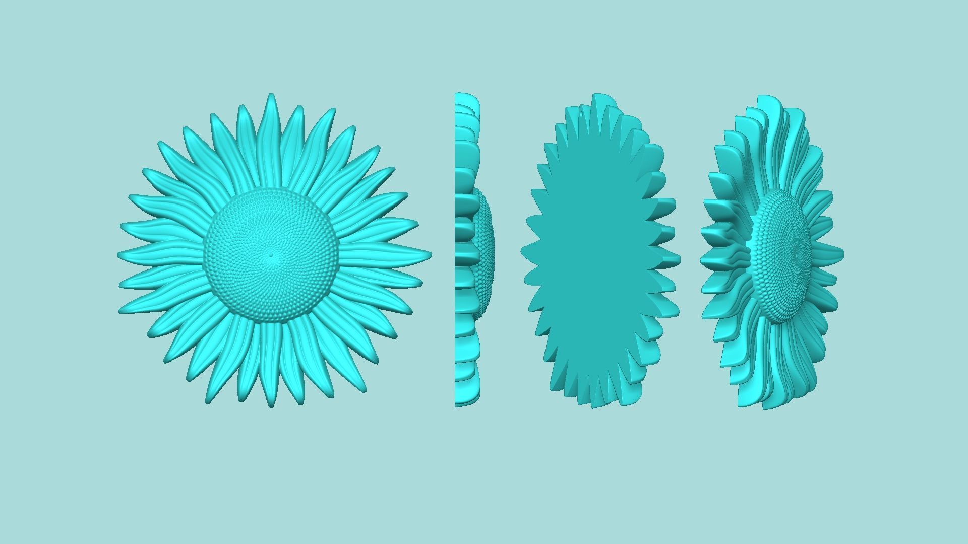 Sunflower 12 - Silicone Mold Maker - Template 3D print model_8