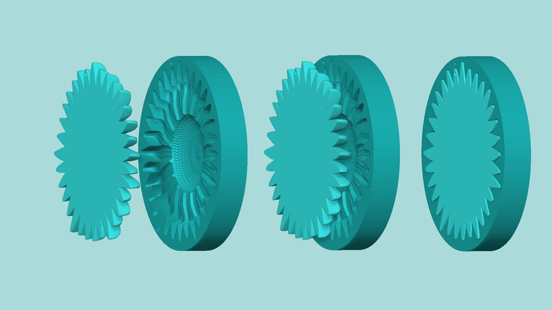 Sunflower 12 - Silicone Mold Maker - Template 3D print model_7