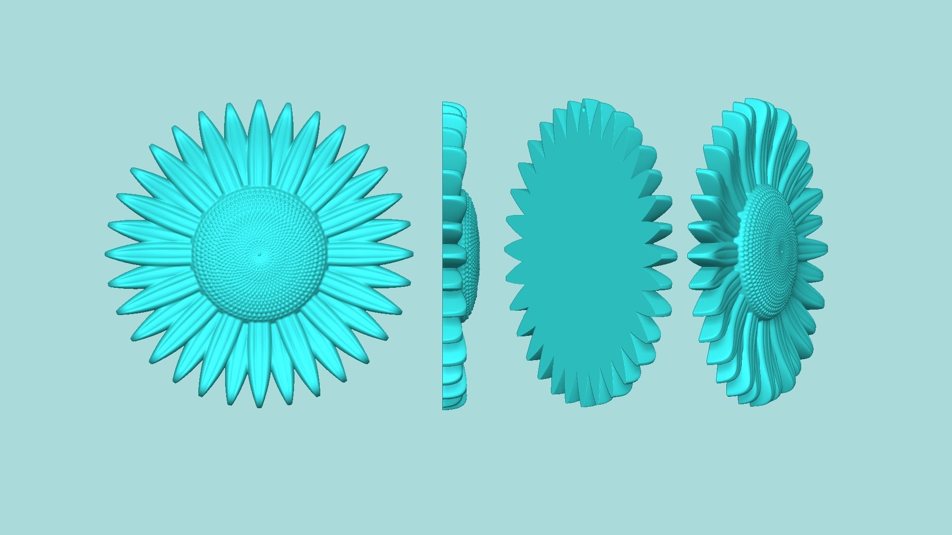 Sunflower 11 - Silicone Mold Maker - Template 3D print model_8